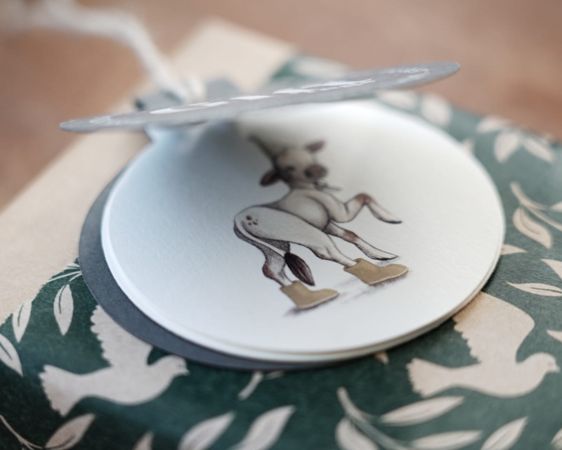 zawieszka do prezentów krówka