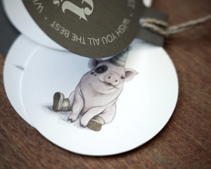 zawieszka do prezentów ze świnką