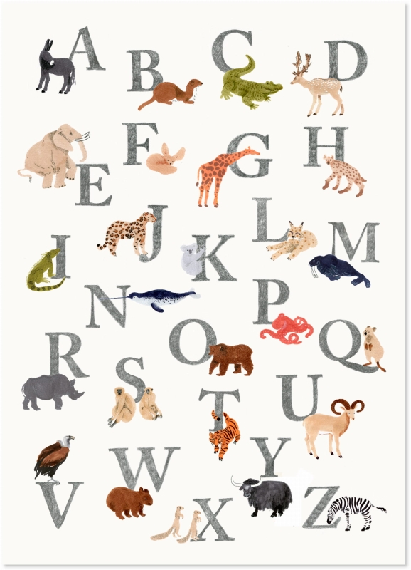 Plakat z liczbami i zwierzętami dla przedszkolaka