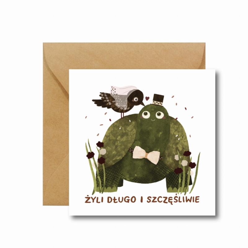 kartka ślubna żyli długo i szczęśliwie