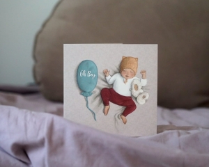 kartka na narodziny chłopca, hi little