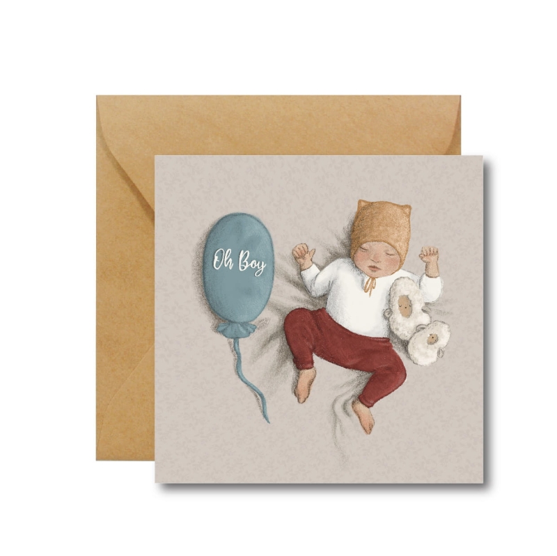 kartka na narodziny dziecka z balonem