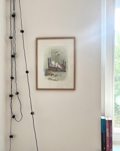 Plakat z myszką w łóżeczku, w ramie 30x40cm