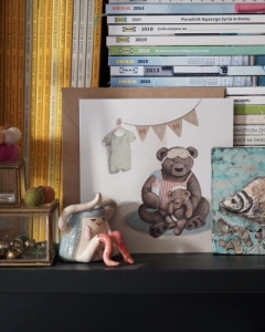 Mama Bear, kartka na narodziny dziecka. Kartka dla mamy po urodzeniu dziecka.