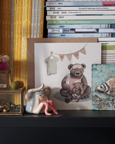 Mama Bear, kartka na narodziny dziecka. Kartka dla mamy po urodzeniu dziecka.